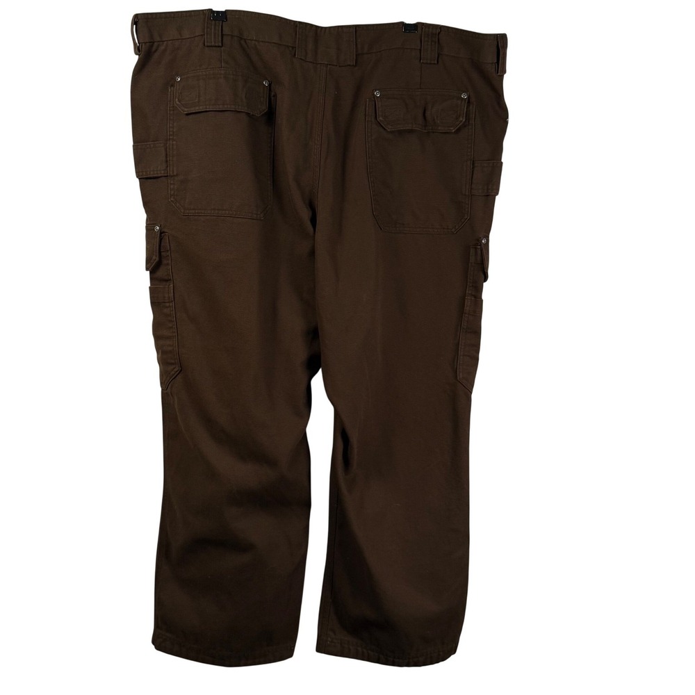 Duluth Trading Co Fire Hose Cargo Work Pants Brown Canvas Relaxed Fit Mens 50x30
